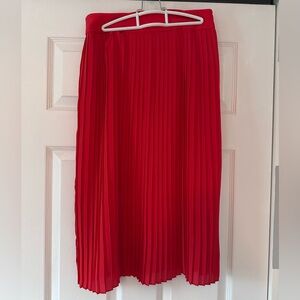 J. Crew Scarlet Pleated Midi Skirt